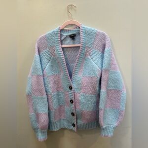Torrid Soft Blue and Pink Knit Cardigan Large/12